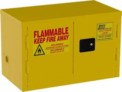 Jamco - 2 Door, Yellow Steel Double Wall Safety Cabinet for Flammable and Combustible Liquids - 22" High x 18" Wide x 34" Deep, Manual Closing Door, 3 Point Key Lock, 11 Gal Capacity - Makers Industrial Supply