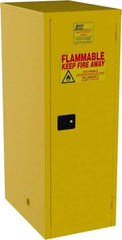 Jamco - 1 Door, 3 Shelf, Yellow Steel Double Wall Safety Cabinet for Flammable and Combustible Liquids - 65" High x 34" Wide x 23" Deep, Self Closing Door, 3 Point Key Lock, 60 Gal Capacity - Makers Industrial Supply