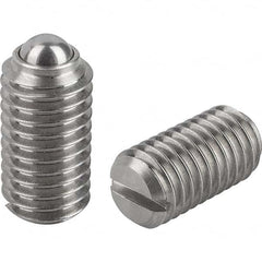 KIPP - 10-32, 3mm Ball Diam, 12mm Body Length, 0.9mm Max Ball Reach, Threaded Ball Plunger - Makers Industrial Supply