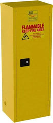 Jamco - 1 Door, 3 Shelf, Yellow Steel Double Wall Safety Cabinet for Flammable and Combustible Liquids - 65" High x 18" Wide x 23" Deep, Self Closing Door, 3 Point Key Lock, 24 Gal Capacity - Makers Industrial Supply