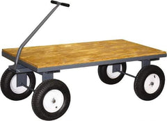 Jamco - 2,500 Lb Capacity Wood/Steel Steel Wagon Truck - 48" OAW, 22" Platform Height - Makers Industrial Supply