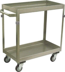 Jamco - 600 Lb Capacity, 48" Wide x 22" Long x 34" High Deep Shelf Cart - 2 Shelf, Stainless Steel, 4 Swivel Casters - Makers Industrial Supply