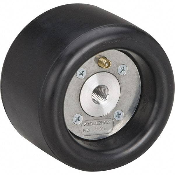 Dynabrade - 3-1/4" Wheel OD, 3" Wheel Width, 7,000 RPM, Aluminum, Pneumatic Wheel without Hub - 10-11/16" Long x 3" Wide, 1" Wheel Arbor Hole, For Use with 13204, 13505, 13515 & 13520 Dynastraight Air-Powered Abrasive Finishing Tools - Makers Industrial Supply