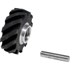 Dynabrade - 2" Diam x 5/8" Wide Contact Wheel Assembly - 5/8" Arbor Hole, Crowned, 40 Duro Rubber Face - Makers Industrial Supply