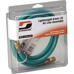 Dynabrade - 8mm ID 5' Long Hose - Male/Female Ends, 90 Working psi, Green - Makers Industrial Supply