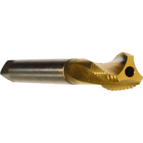 Emuge - 1-1/8 - 7 UNC 3 Flute 2BX Modified Bottoming Spiral Flute Tap - Cobalt, TiN Finish, 7.087" OAL, Right Hand Flute, Right Hand Thread, Series Rekord D - Exact Industrial Supply