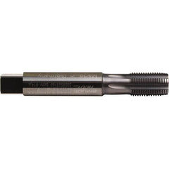 Emuge - M4x0.70 Metric Coarse 6HX 4 Flute TiCN Finish Solid Carbide Straight Flute Machine Tap - Plug, Right Hand Thread, 63mm OAL, 8mm Thread Length, Oversize - Exact Industrial Supply