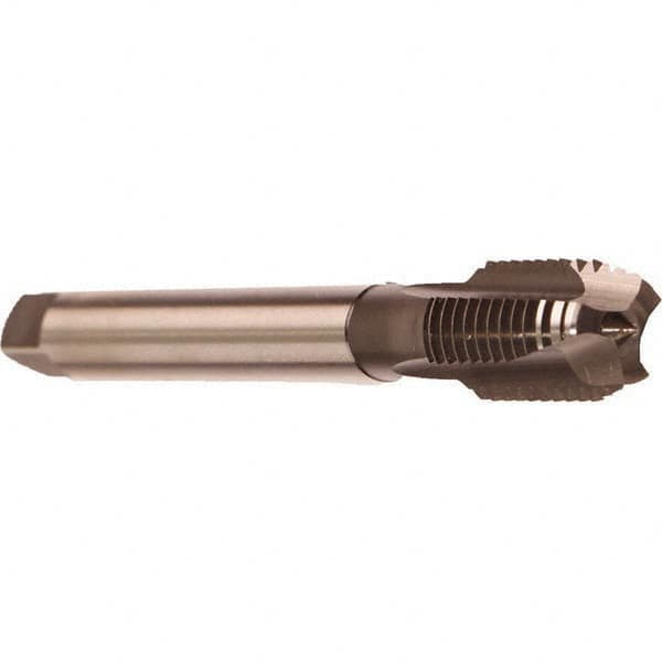 Emuge - 3/4-10 UNC, 3 Flute, Nitride Finish, Cobalt Spiral Point Tap - Modified Bottoming Chamfer, Right Hand Thread, 4.921" OAL, 1.181" Thread Length, 0.59" Shank Diam, 3BX Class of Fit, Series Rekord B - Exact Industrial Supply