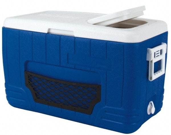 PRO-SAFE - 48.6 Qt Ice Chest - Plastic, Blue/White - Makers Industrial Supply