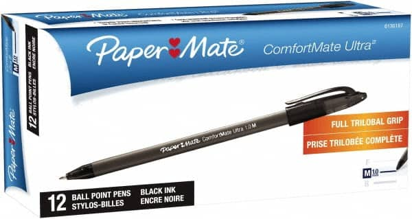 Paper Mate - 1mm Ball Point Stick Pen - Black - Makers Industrial Supply