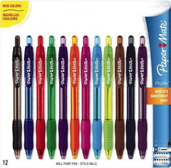 Paper Mate - 1.4mm Ball Point Retractable Pen - Assorted Colors - Makers Industrial Supply