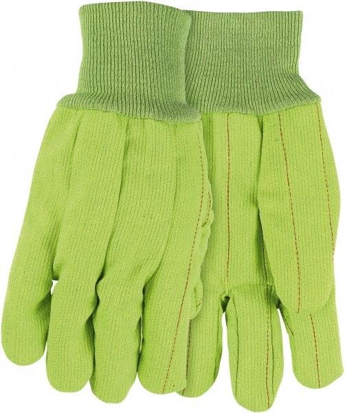 MCR Safety - Size L General Protection Work Gloves - For General Purpose, Uncoated, Knit Wrist Cuff, Lime Green, Paired - Makers Industrial Supply