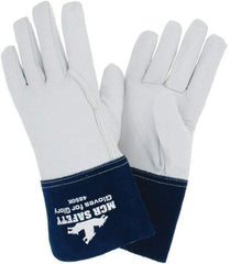 MCR Safety - Size 2XL Kevlar Lined Goatskin Welding Glove - White/Blue, Pair - Makers Industrial Supply