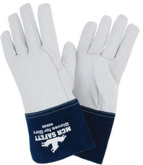 MCR Safety - Size XL Kevlar Lined Goatskin Welding Glove - White/Blue, Pair - Makers Industrial Supply