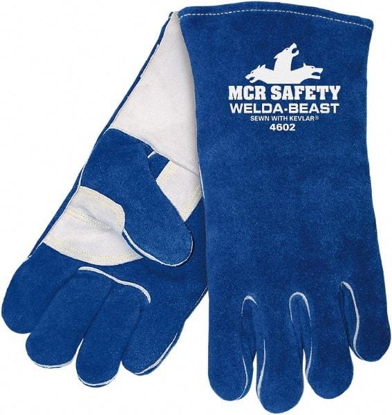 MCR Safety - Size L Foam Lined Cowhide Welding Glove - Blue, Pair - Makers Industrial Supply