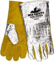 MCR Safety - Size XL Jersey Lined Aluminized Leather Welding Glove - Brown, Pair - Makers Industrial Supply