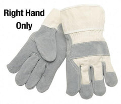 MCR Safety - Size L Cowhide General Protection Work Gloves - For Work & Driver, Uncoated, Safety Cuff, Blue/White, Right - Makers Industrial Supply