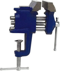 Irwin - 3" Jaw Width, 2" Opening Capacity, 3" Throat Depth, Steel Stationary Bench Vise - Clamp-On Base Attachment, Anvil - Makers Industrial Supply