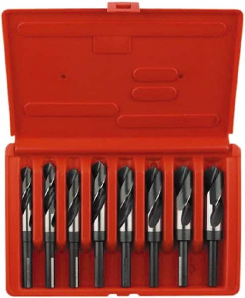 Irwin - 9/16 to 1", 118° Point, Bright Finish, High Speed Steel Reduced Shank Drill Bit Set - Makers Industrial Supply