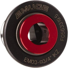 Emuge - 0.4331" Tap Shank Diam, 0.3543" Tap Square Size, #3 Tapping Adapter - 0.4331" Projection, 1.6535" Tap Depth, 1.811" OAL, 1.2205" Shank OD, Through Coolant, Series EM03 - Exact Industrial Supply