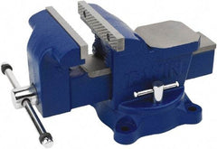 Irwin - 6" Jaw Width, 5" Opening Capacity, 3" Throat Depth, Steel Swivel Bench Vise - Bolt Down Base Attachment, Anvil - Makers Industrial Supply