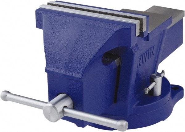 Irwin - 6" Jaw Width, 4-57/64" Opening Capacity, 3" Throat Depth, Steel Swivel Bench Vise - Bolt Down Base Attachment, Anvil - Makers Industrial Supply