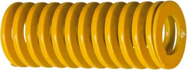 Associated Spring Raymond - 25mm Hole Diam, 12.5mm Rod Diam, 12" Free Length, Yellow Die Spring - 754 Lb Max Deflection, 4.189" Max Deflection, Extra Heavy Duty, Chromium Alloy Steel - Makers Industrial Supply