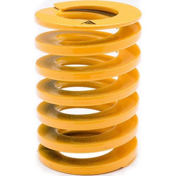 Associated Spring Raymond - 27mm Hole Diam, 13.5mm Rod Diam, 125mm Free Length, Yellow Die Spring - Makers Industrial Supply