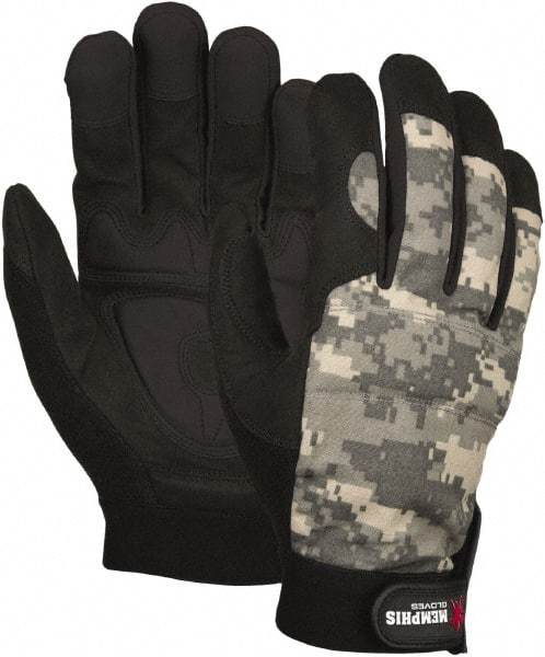 MCR Safety - Size M Synthetic Blend General Protection Work Gloves - For Work & Driver, Uncoated, Hook & Loop Cuff, Camouflage, Paired - Makers Industrial Supply