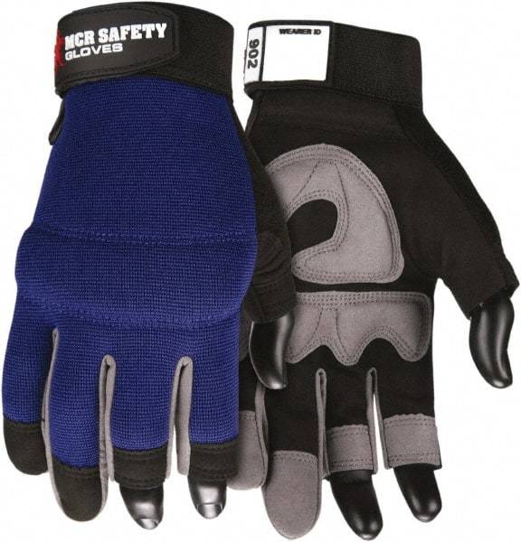 MCR Safety - Size S Synthetic Blend General Protection Work Gloves - For Work & Driver, Uncoated, Hook & Loop Cuff, Black/Blue, Paired - Makers Industrial Supply