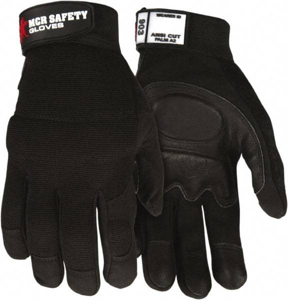 MCR Safety - Size 2XL Synthetic Blend General Protection Work Gloves - For Work & Driver, Uncoated, Hook & Loop Cuff, Black, Paired - Makers Industrial Supply