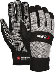 MCR Safety - Size M Synthetic Blend General Protection Work Gloves - For Work & Driver, Adjustable Closure Cuff, Black/White, Paired - Makers Industrial Supply