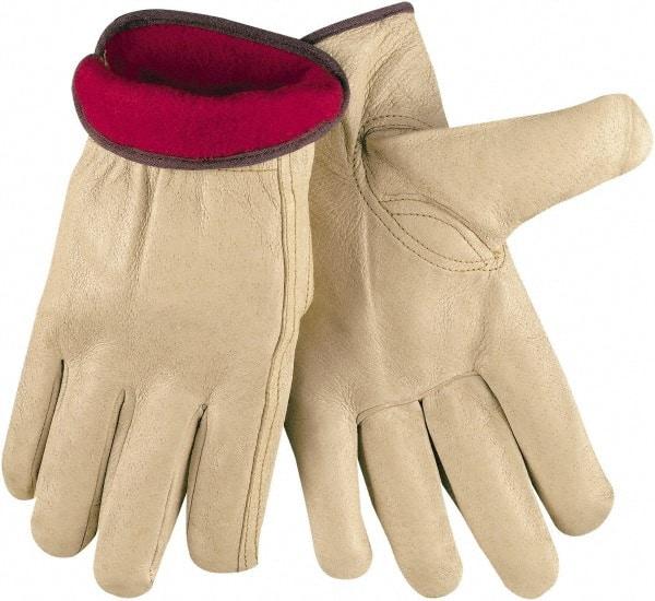 MCR Safety - Size M Cold Protection Work Gloves - For Work & Driver, Uncoated, Natural/Red, Paired - Makers Industrial Supply