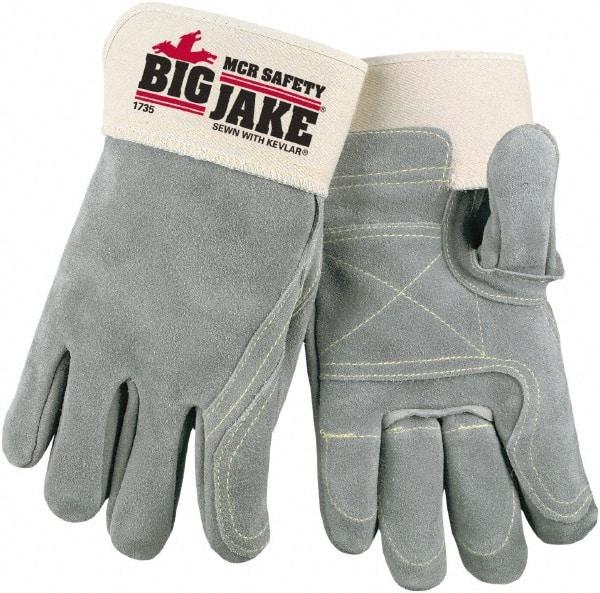 MCR Safety - Size M Cowhide General Protection Work Gloves - For General Purpose, Uncoated, Safety Cuff, Gray/White, Paired - Makers Industrial Supply