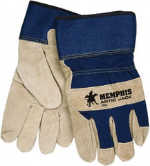 MCR Safety - Size S Pigskin Cold Protection Work Gloves - For General Purpose, Uncoated, Safety Cuff, Blue/Natural, Paired - Makers Industrial Supply