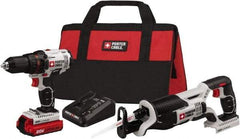 Porter-Cable - 20 Volt Cordless Tool Combination Kit - Includes 1/2" Drill/Driver & Reciprocating Saw, Lithium-Ion Battery Included - Makers Industrial Supply