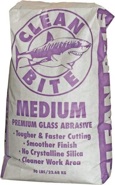 NC Minerals - Medium Grade Angular Crushed Glass - 40 to 80 Grit, 50 Lb Bag - Makers Industrial Supply