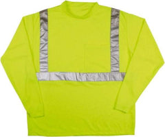 MCR Safety - Size 2XL, Hi-Viz Lime, High Visibility, Long Sleeve T-Pocket, - 1 Pocket, Polyester - Makers Industrial Supply