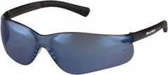 MCR Safety - Blue Mirror Lenses, Frameless Safety Glasses - Scratch Resistant, Size Universal, Wrap Around - Makers Industrial Supply