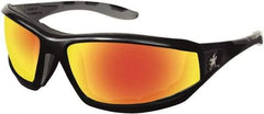 MCR Safety - Fire Mirror Lenses, Framed Safety Glasses - Scratch Resistant, Size Universal, Wrap Around - Makers Industrial Supply