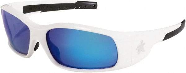 MCR Safety - Blue Mirror Lenses, Framed Safety Glasses - Scratch Resistant, Size Universal, Wrap Around - Makers Industrial Supply