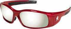 MCR Safety - Silver Mirror Lenses, Framed Safety Glasses - Scratch Resistant, Size Universal, Wrap Around - Makers Industrial Supply