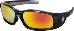 MCR Safety - Fire Mirror Lenses, Framed Safety Glasses - Scratch Resistant, Size Universal, Wrap Around - Makers Industrial Supply