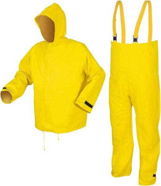 MCR Safety - Size S, Yellow, Rain, Disposable Encapsulated Suit - Attached Hood, Take Up Snaps Ankle, Take Up Snaps Wrist - Makers Industrial Supply