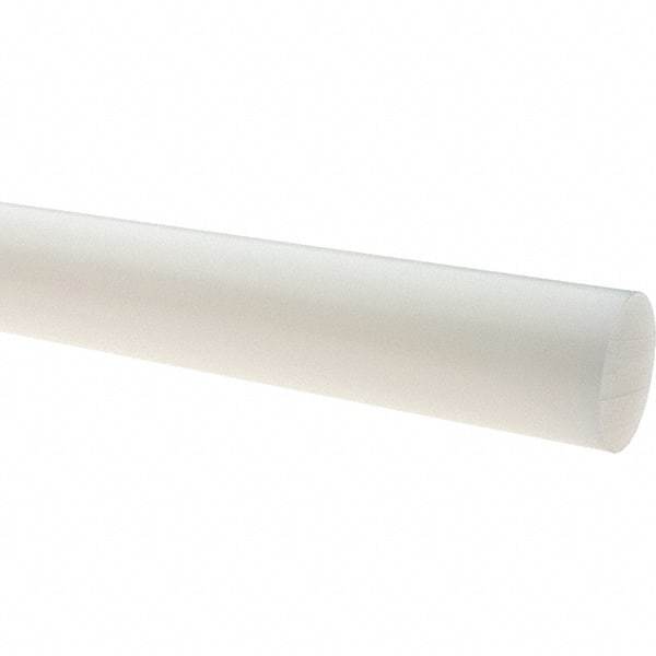 Value Collection - 4' Long, 2-1/4" Diam, Polyethylene (LDPE) Plastic Rod - White - Makers Industrial Supply