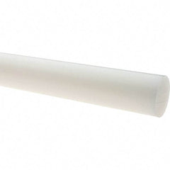 Value Collection - 4' Long, 2-1/4" Diam, Polyethylene (LDPE) Plastic Rod - White - Makers Industrial Supply