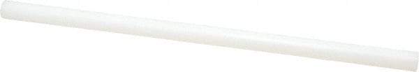 Made in USA - 4' Long, 3" Diam, Polyethylene (UHMW) Plastic Rod - White - Makers Industrial Supply