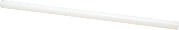 Made in USA - 4' Long, 1-1/2" Diam, Polyethylene (UHMW) Plastic Rod - White - Makers Industrial Supply