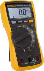 Fluke - 115, CAT III, 600 VAC/VDC, Digital True RMS Auto Ranging Manual Ranging Multimeter - 40 mOhm, Measures Voltage, Capacitance, Current, Frequency, Resistance - Makers Industrial Supply