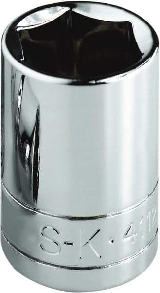 SK - 1-1/4", 1/2" Drive, Standard Hand Socket - 6 Points, Steel, Chrome Finish - Makers Industrial Supply